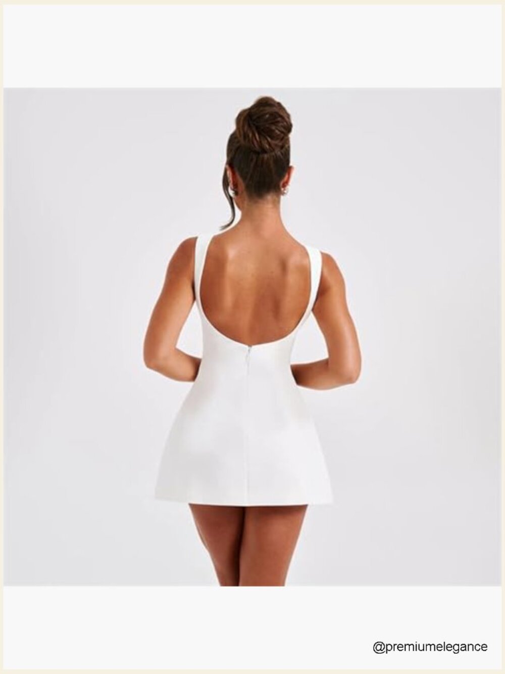 Sleeveless Boat Neck A-Line Backless Mini Dress Formal Graduation Party - Picture 2 of 7